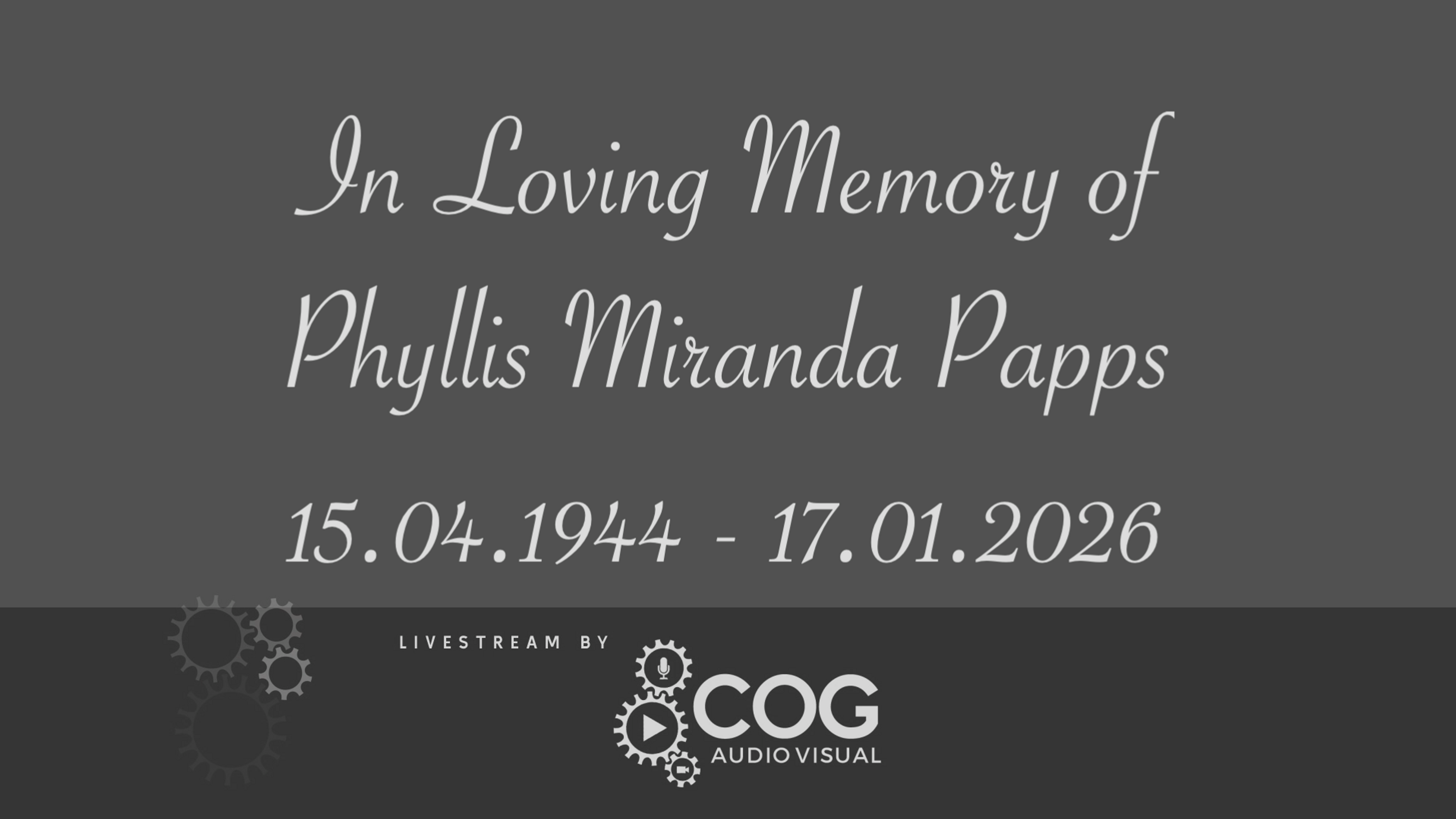 Phyllis Papps' Funeral